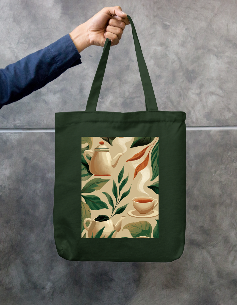 Tea Lover Tote Bag Zipper Tote Bag by @rd_digital_store