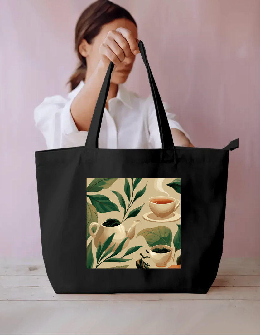 Tea Lover Tote Bag Everyday Large Tote Bag by @rd_digital_store
