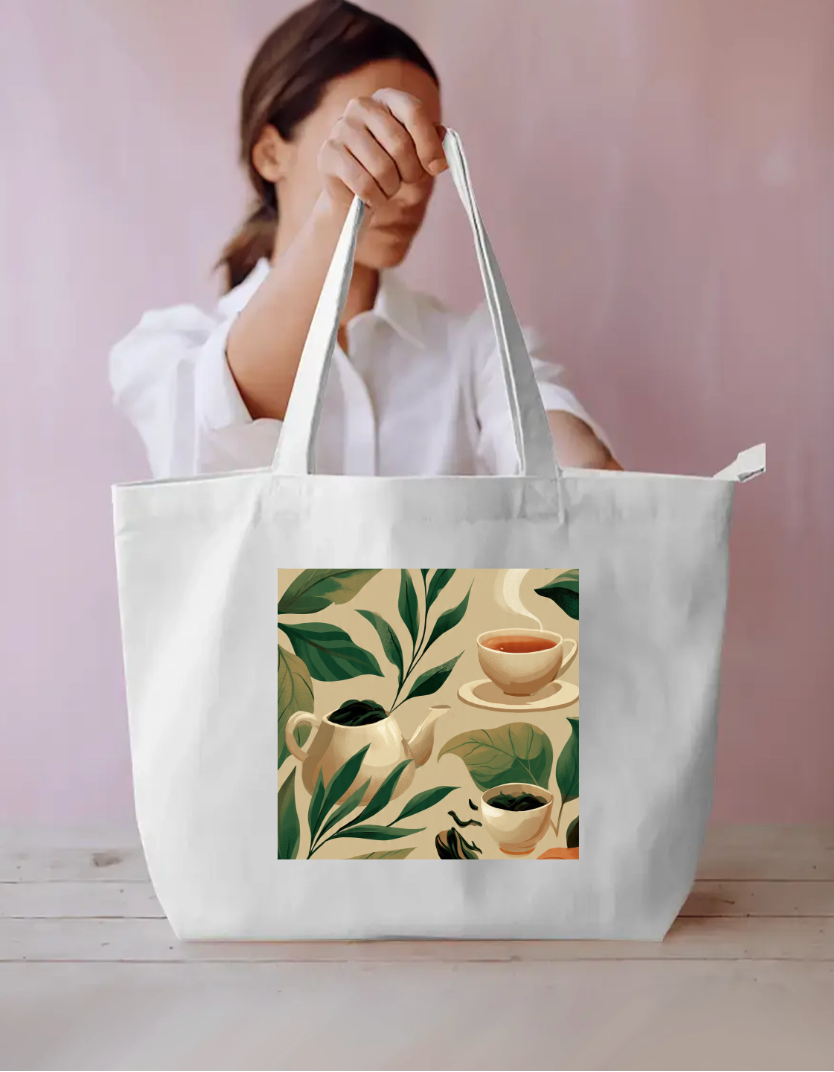 Tea Lover Tote Bag Everyday Large Tote Bag by @rd_digital_store