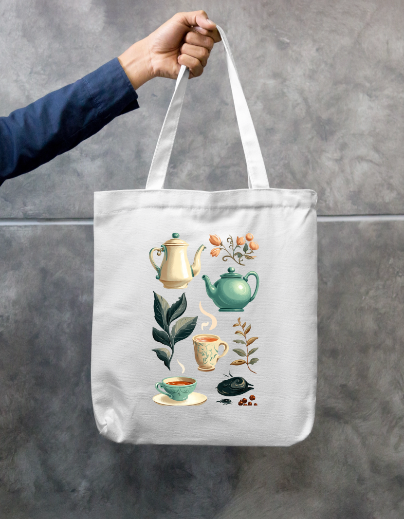 Tea Lover Tote Bag Zipper Tote Bag by @rd_digital_store