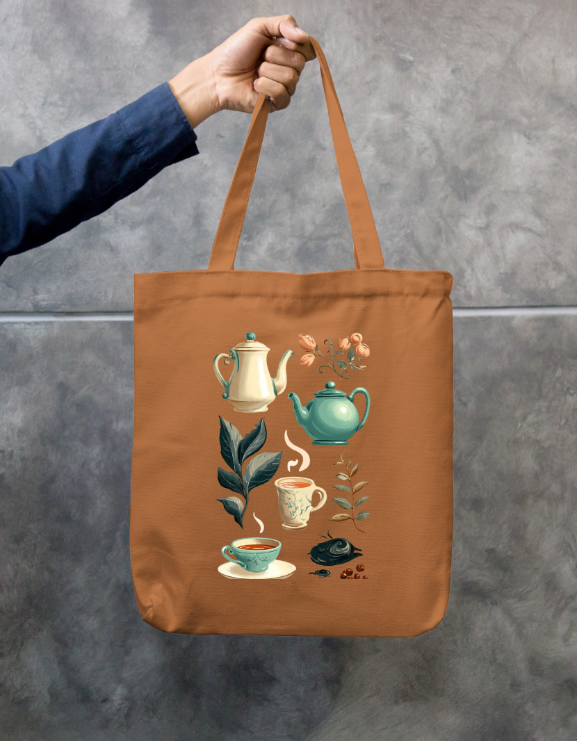 Tea Lover Tote Bag Zipper Tote Bag by @rd_digital_store