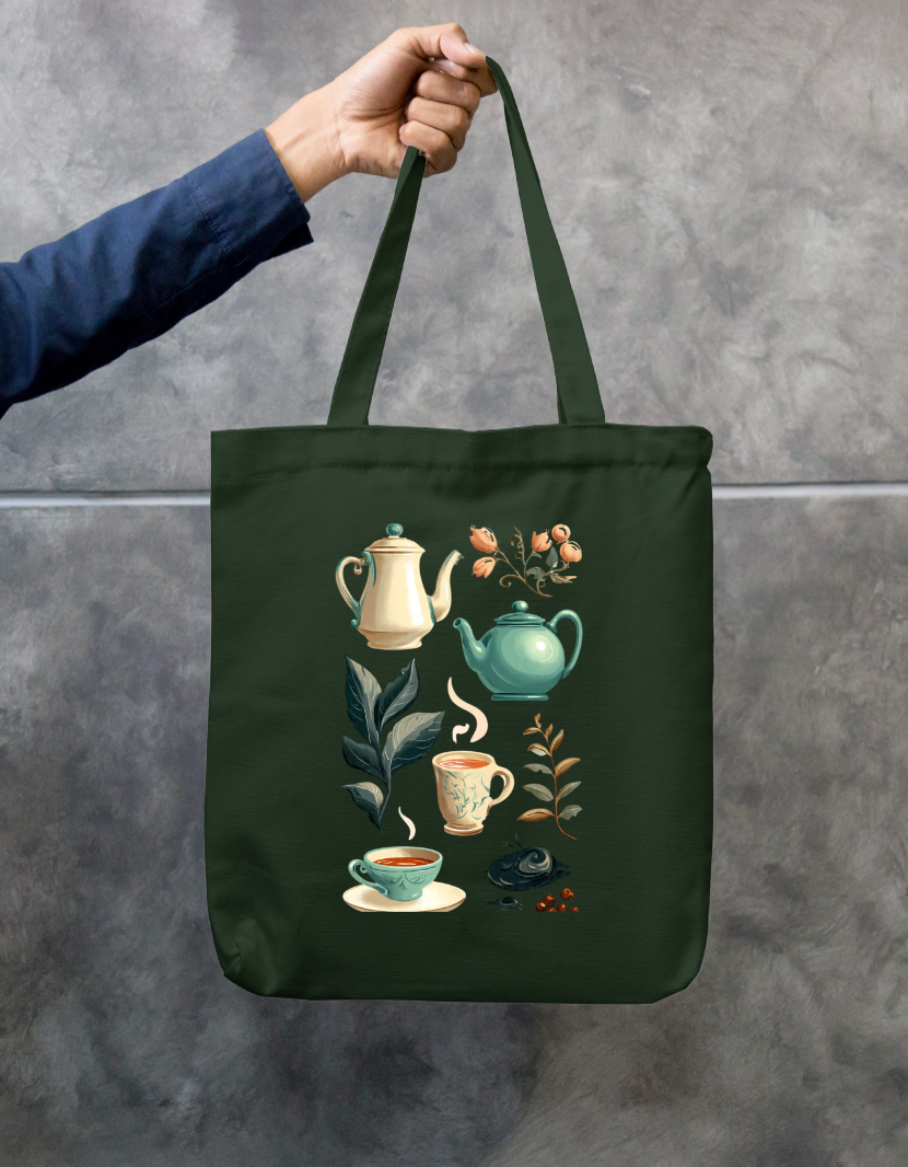 Tea Lover Tote Bag Zipper Tote Bag by @rd_digital_store