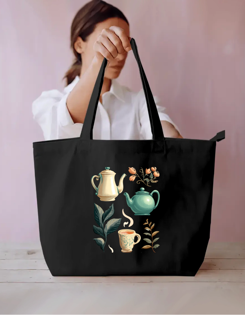 Tea Lover Tote Bag Everyday Large Tote Bag by @rd_digital_store