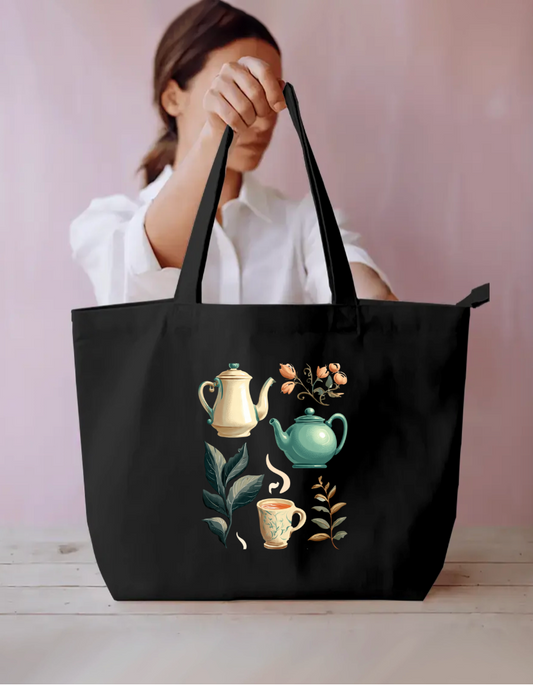 Tea Lover Tote Bag Everyday Large Tote Bag by @rd_digital_store
