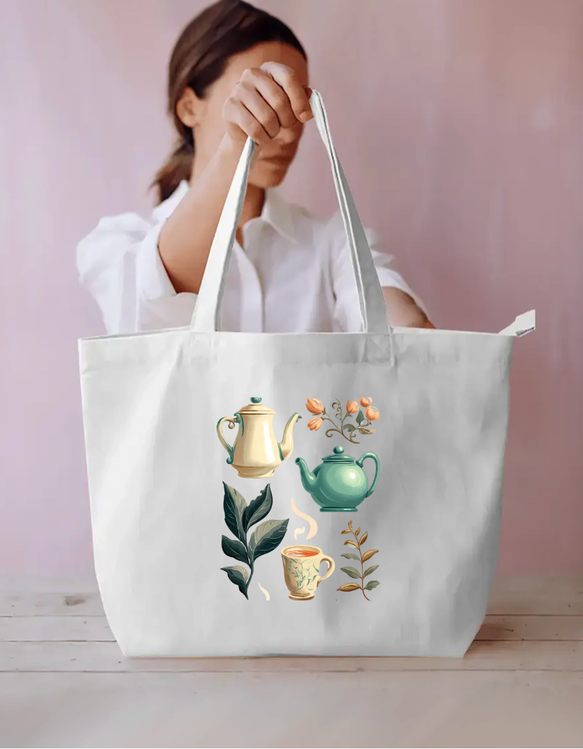 Tea Lover Tote Bag Everyday Large Tote Bag by @rd_digital_store