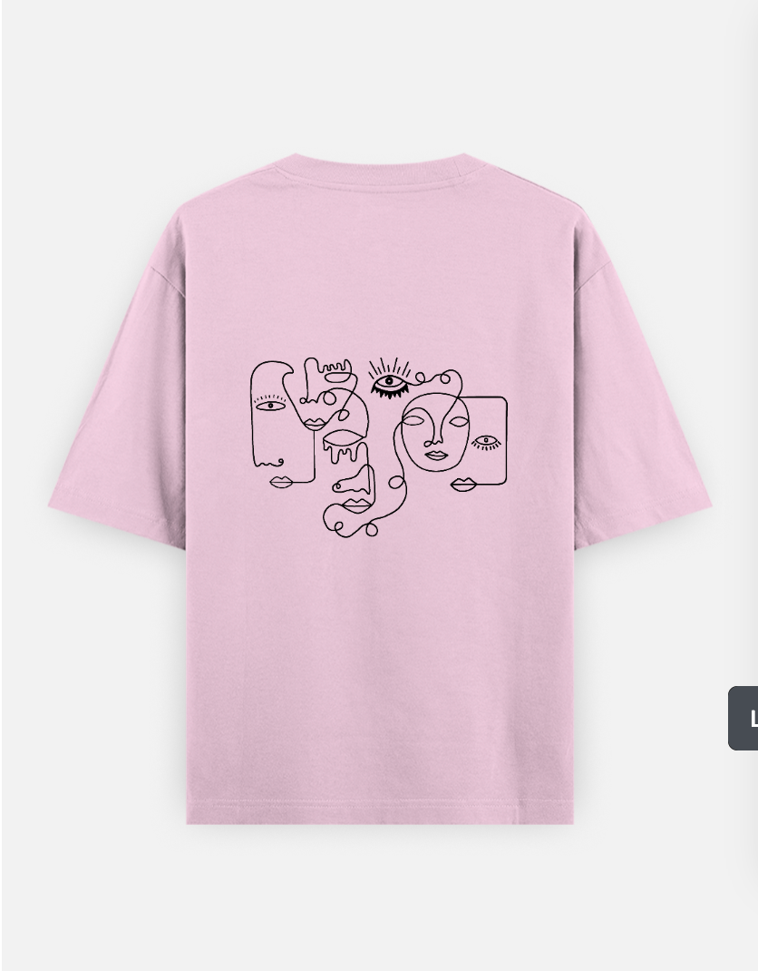 Abstract face Oversized T-shirt (Back print) by @astravore_designs