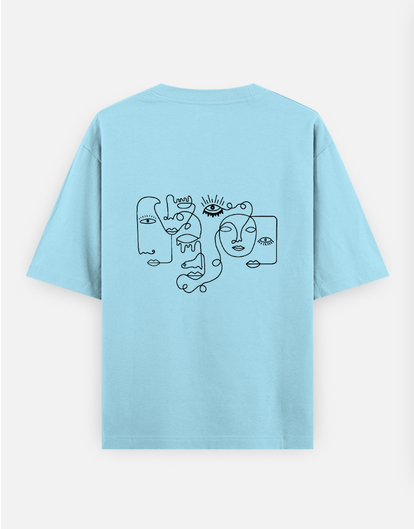 Abstract face Oversized T-shirt (Back print) by @astravore_designs