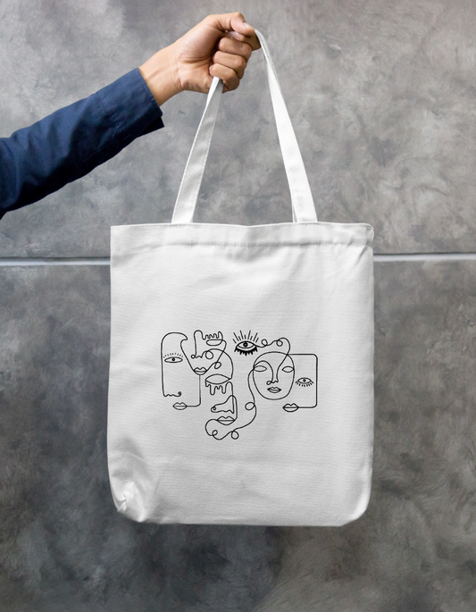 Abstract face Zipper Tote Bag by @astravore_designs