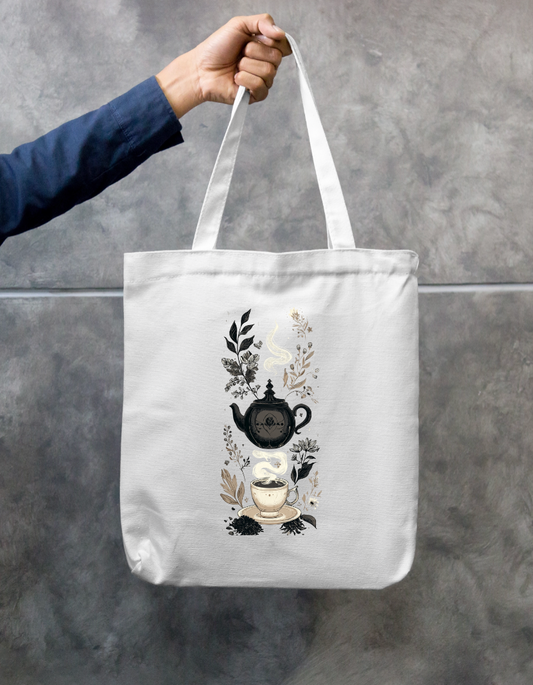 Tea Art Tote Bag Zipper Tote Bag by @rd_digital_store