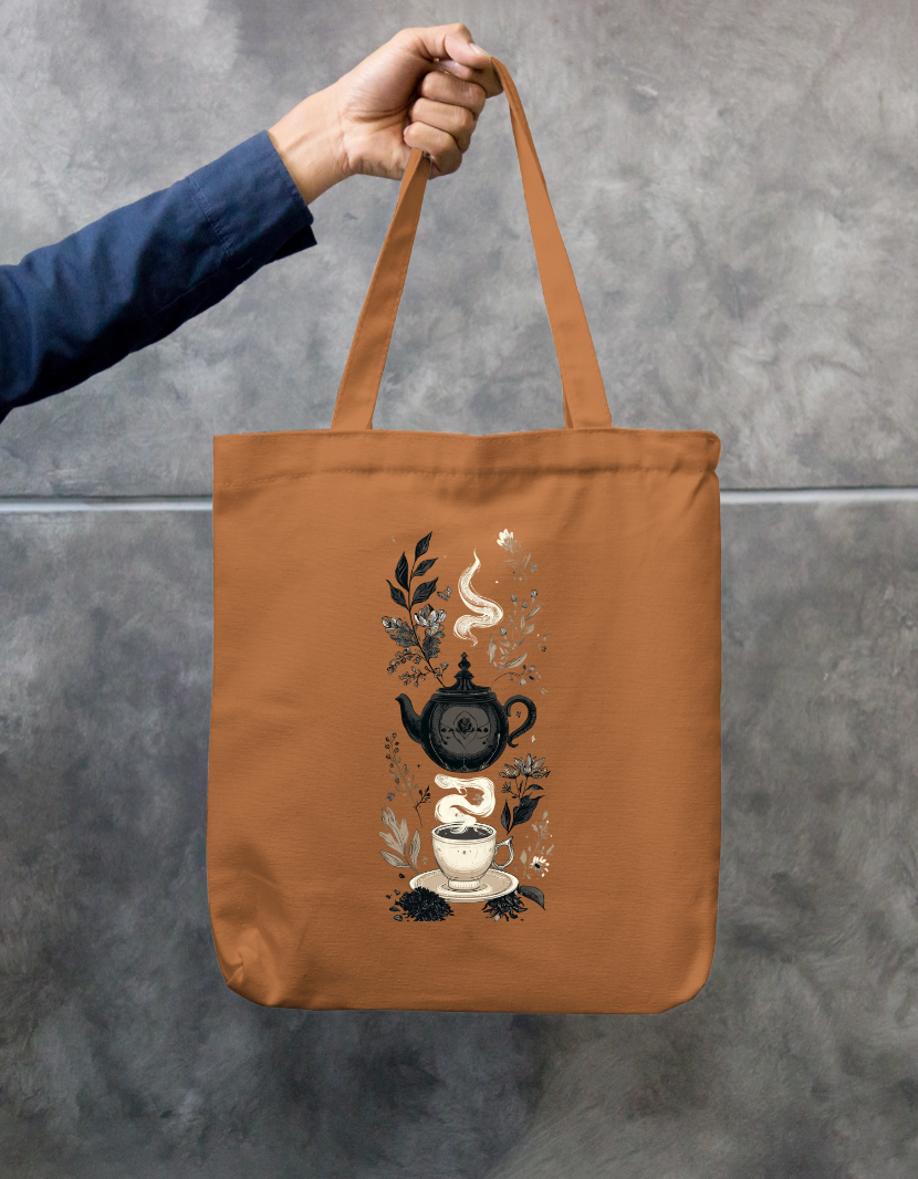 Tea Art Tote Bag Zipper Tote Bag by @rd_digital_store