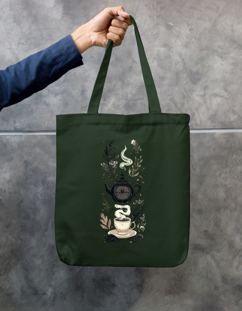 Tea Art Tote Bag Zipper Tote Bag by @rd_digital_store