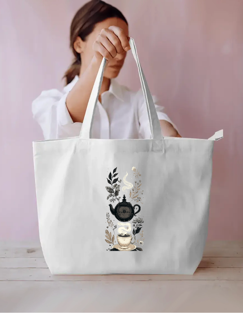 Tea Art Tote Bag Everyday Large Tote Bag by @rd_digital_store