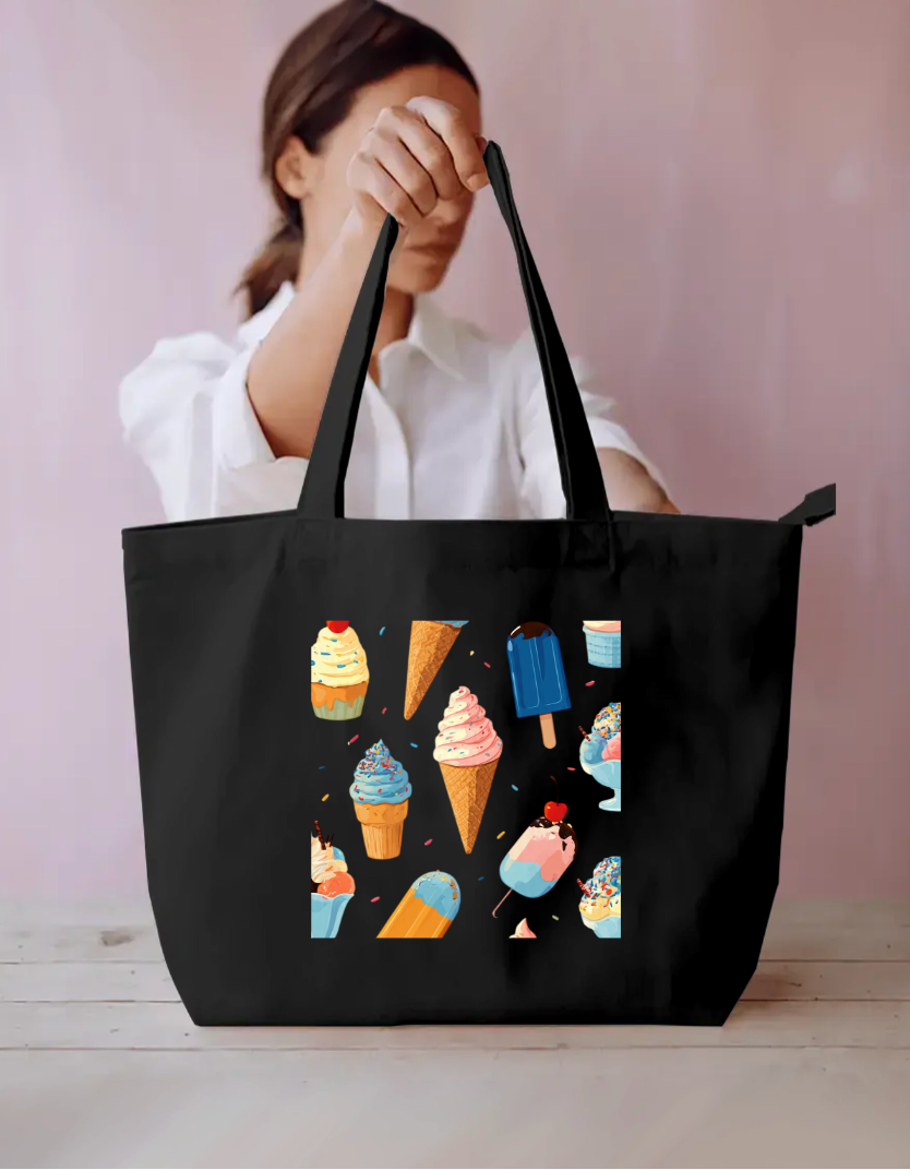 Ice Cream Art Tote Bag Everyday Large Tote Bag by @rd_digital_store