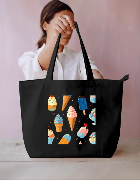 Ice Cream Art Tote Bag Everyday Large Tote Bag by @rd_digital_store