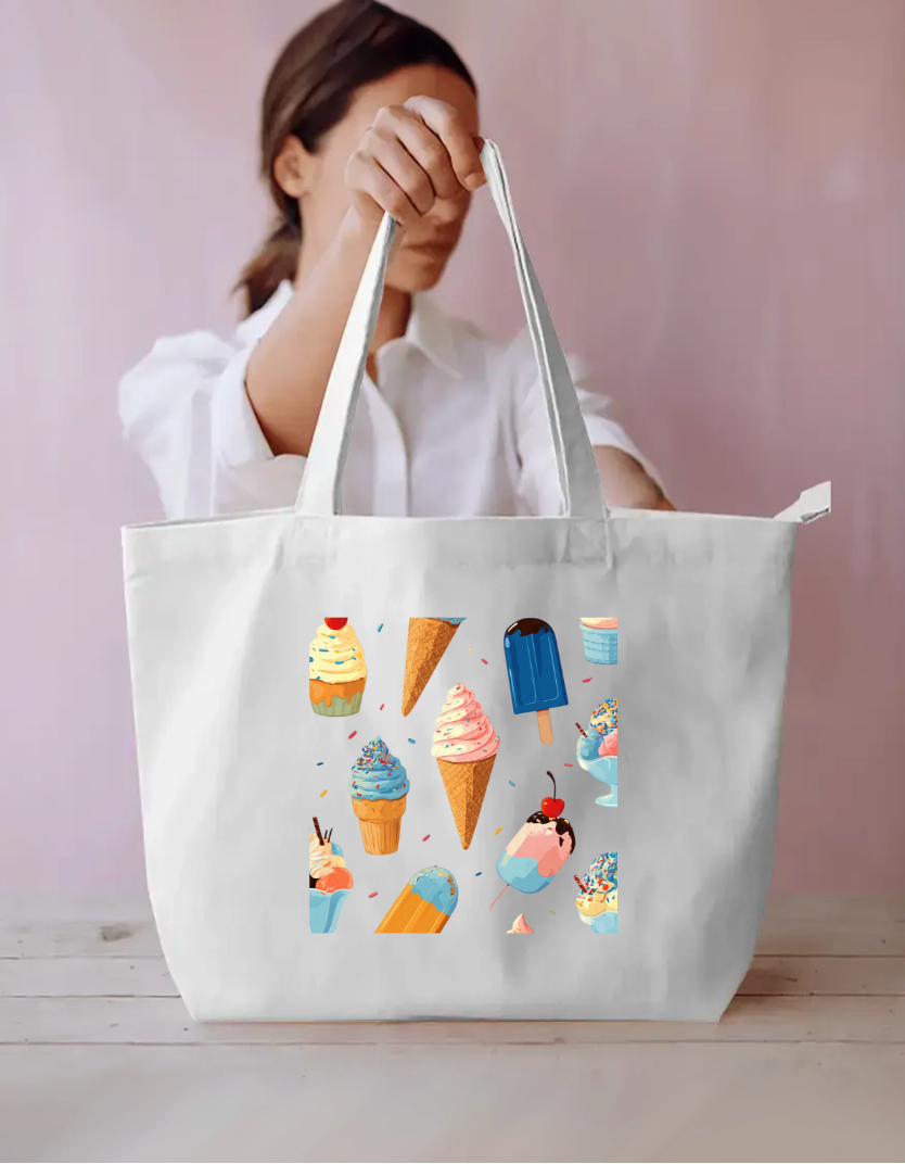 Ice Cream Art Tote Bag Everyday Large Tote Bag by @rd_digital_store