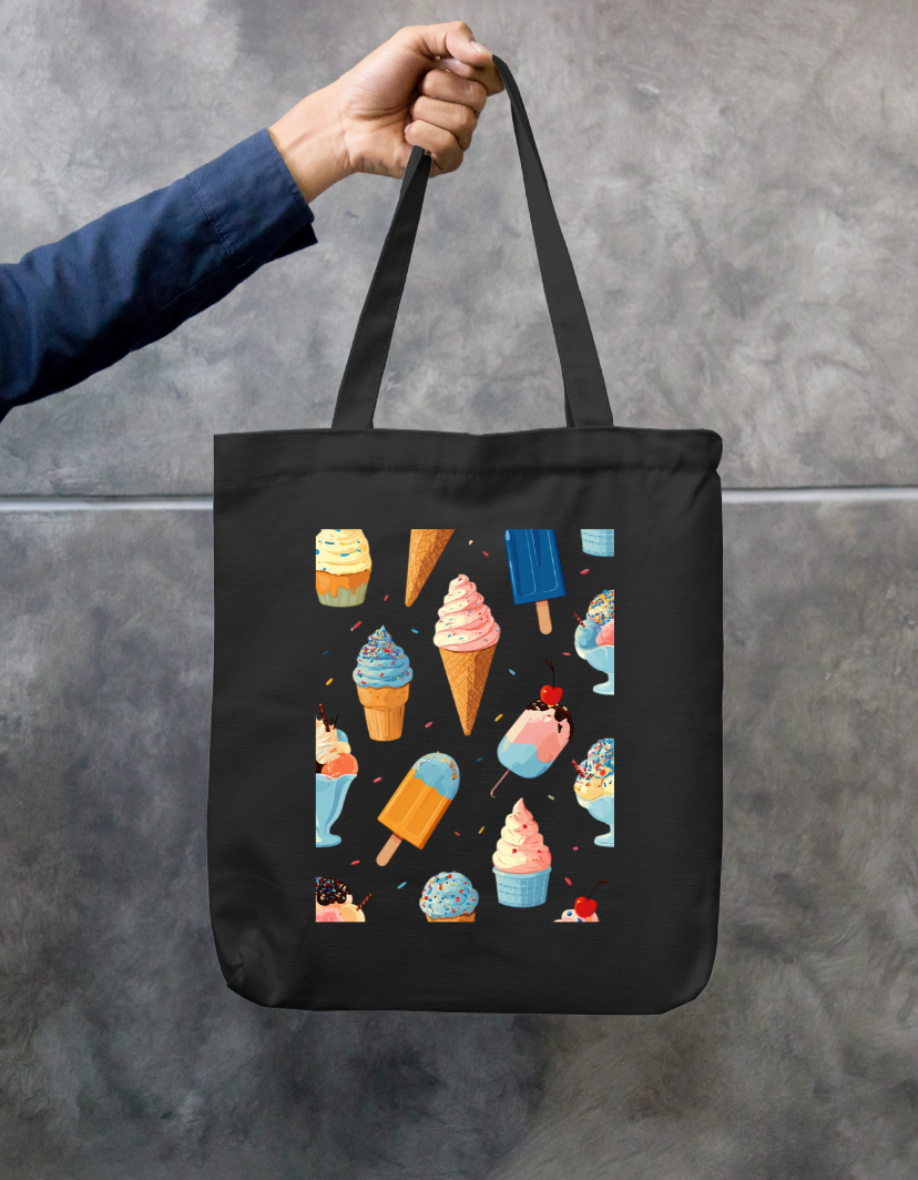 Ice Cream Art Tote Bag Zipper Tote Bag by @rd_digital_store
