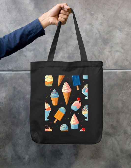 Ice Cream Art Tote Bag Zipper Tote Bag by @rd_digital_store