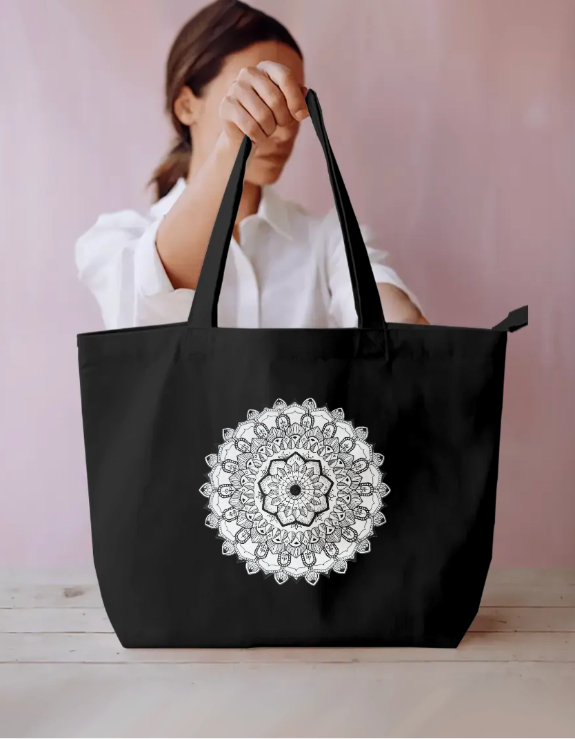 Mandala Mood Everyday Large Tote Bag by @sketch.box.studios