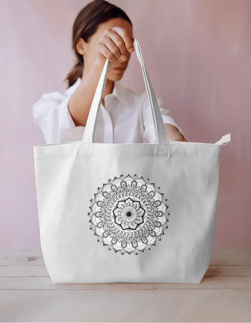 Mandala Mood Everyday Large Tote Bag by @sketch.box.studios