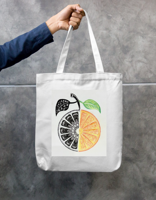 Mandala Orange Harmony Zipper Tote Bag by @sketch.box.studios
