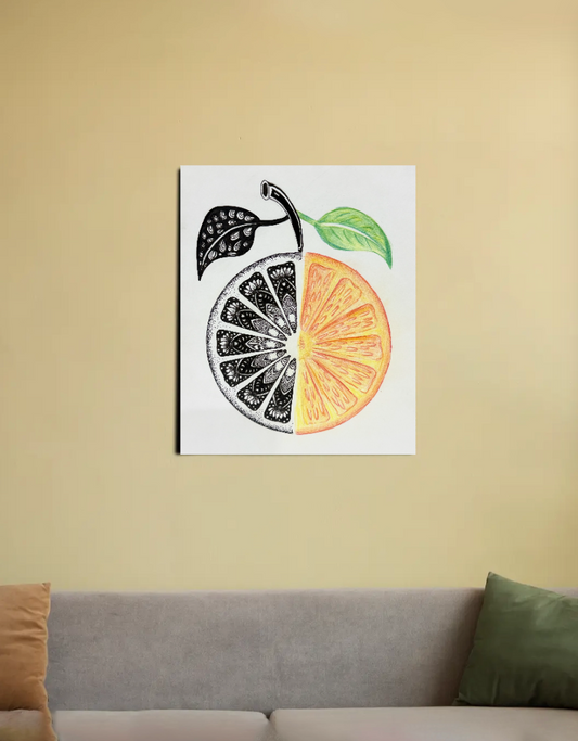 Mandala Orange Harmony 16"x20" Canvas Poster by @sketch.box.studios