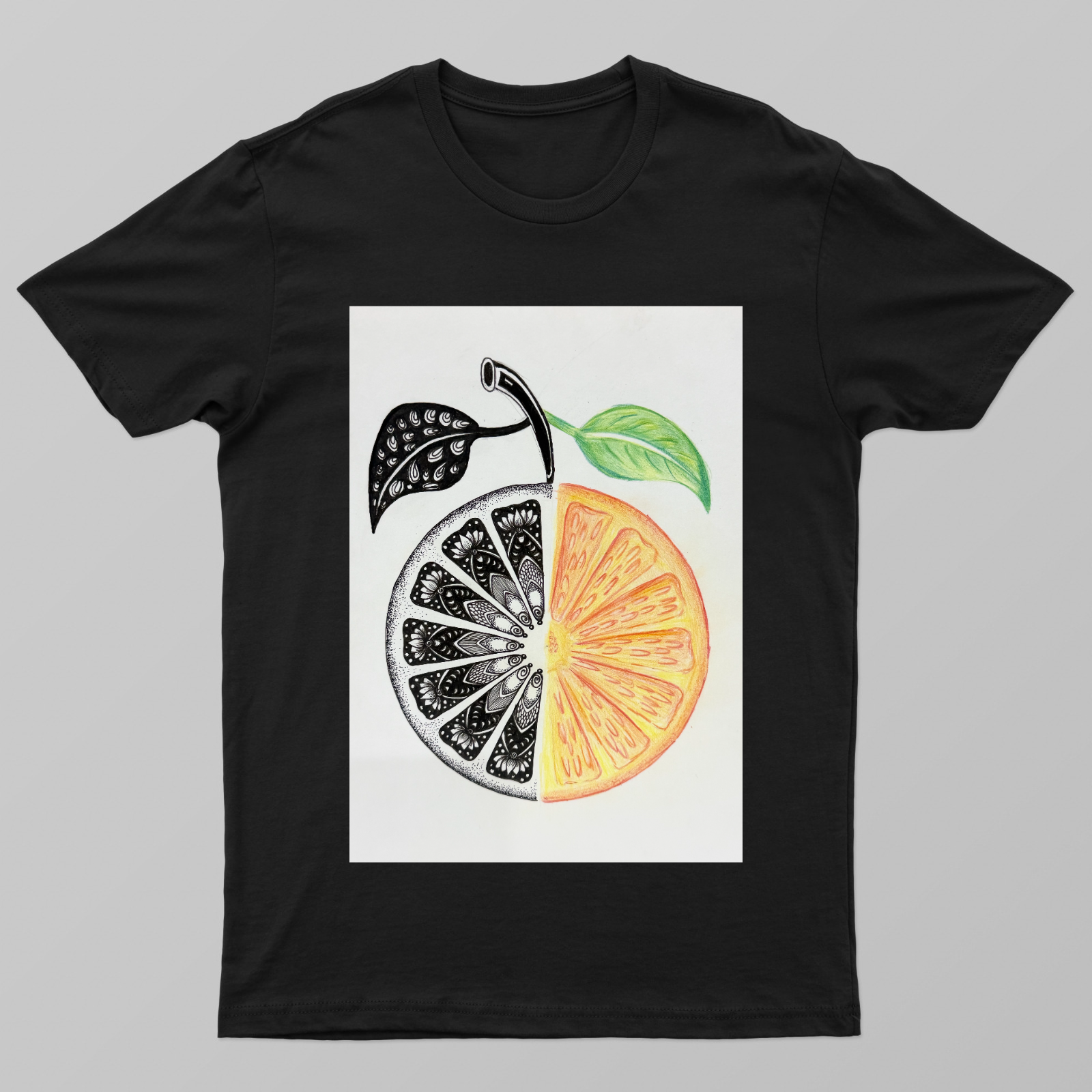 Mandala Orange Harmony Unisex T-shirt by @sketch.box.studios