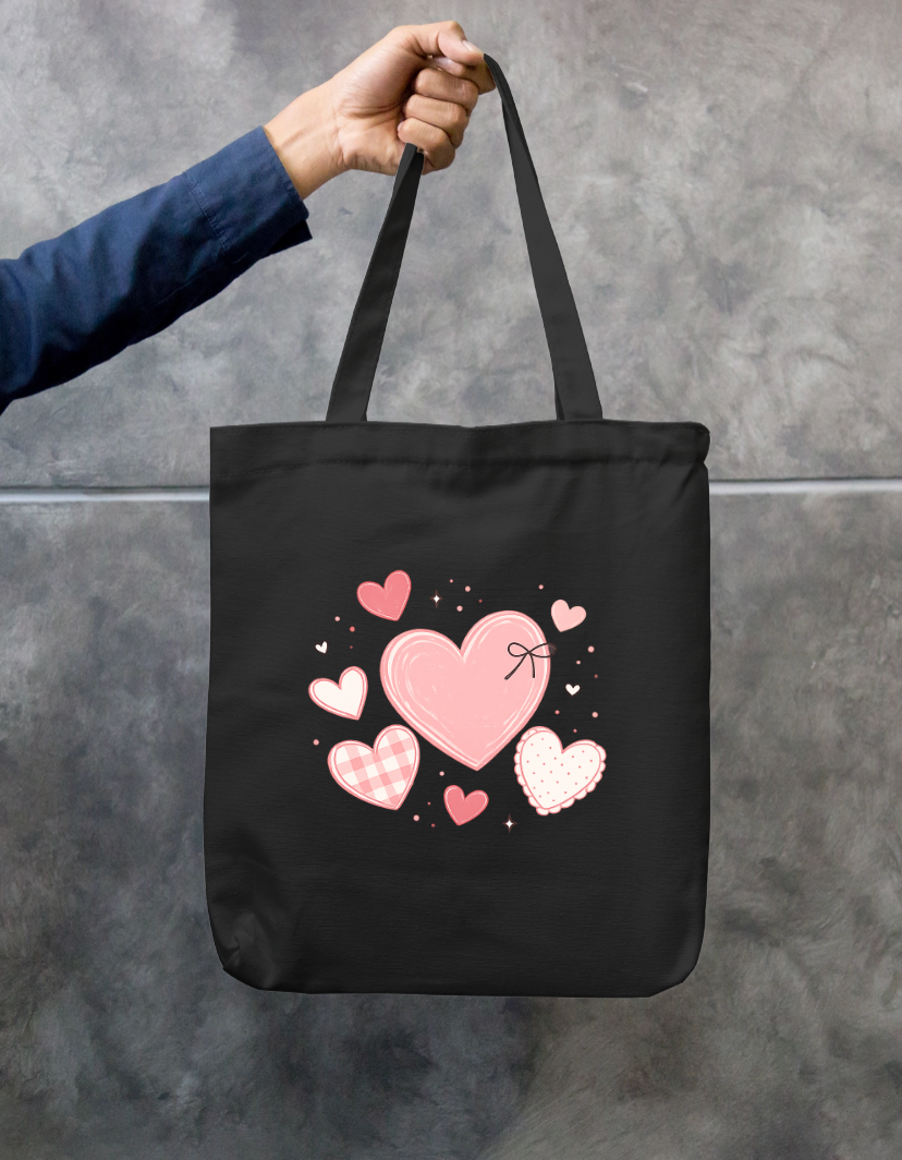 Coquette Hearts Tote Bag Zipper Tote Bag by @_k_ruthica_