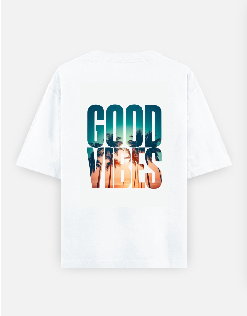Good vibes Oversized T-shirt (Back print) by @rashmittabaruah