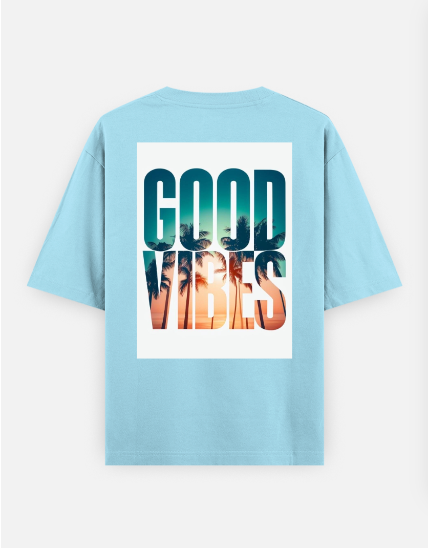 Good vibes Oversized T-shirt (Back print) by @rashmittabaruah