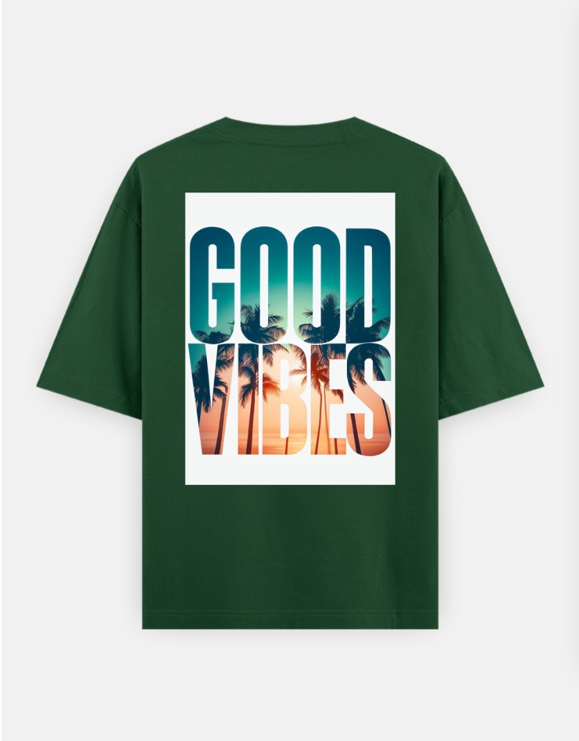 Good vibes Oversized T-shirt (Back print) by @rashmittabaruah
