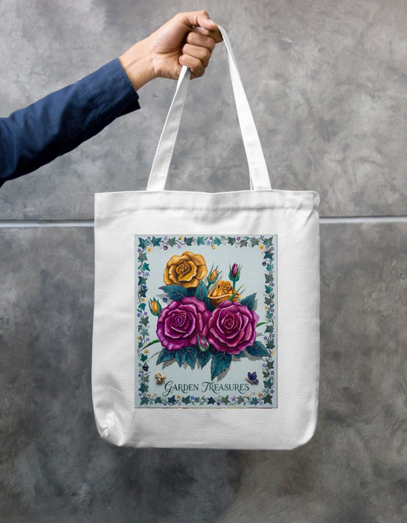 Garden treasure Zipper Tote Bag by @rashmittabaruah