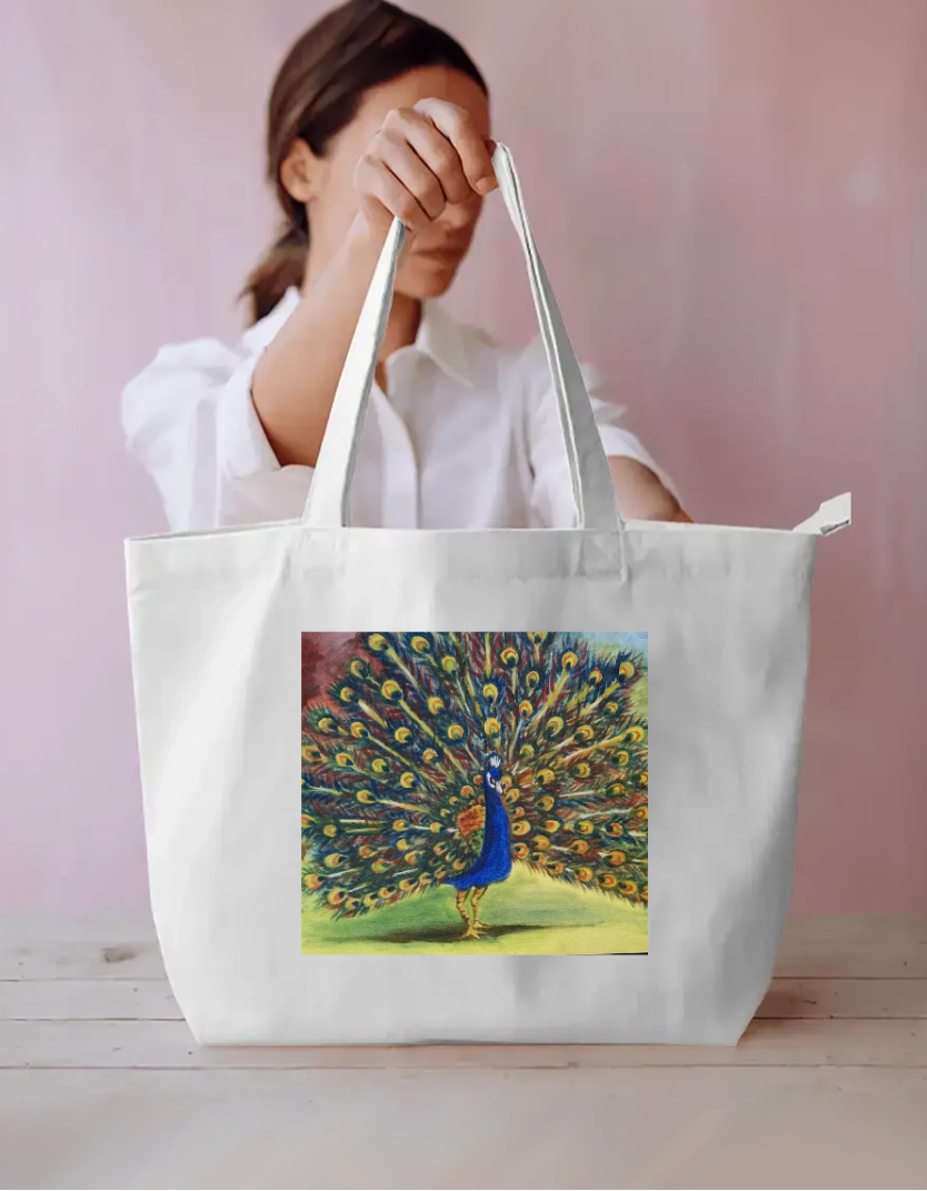 Dancing peacocks Everyday Large Tote Bag by @rashmittabaruah