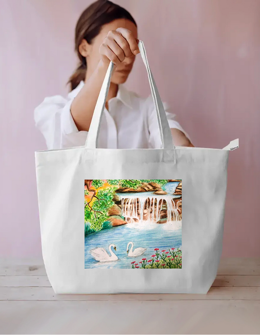 Tranquil Everyday Large Tote Bag by @rashmittabaruah