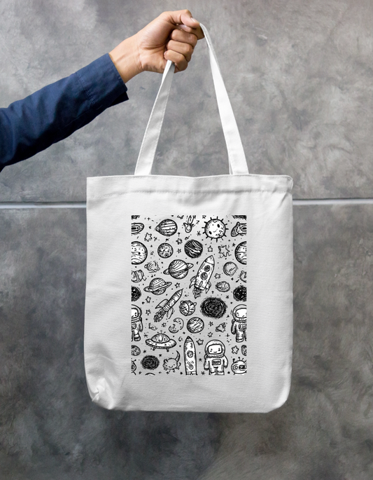 Space Exploration Tote Bag Zipper Tote Bag by @rd_digital_store
