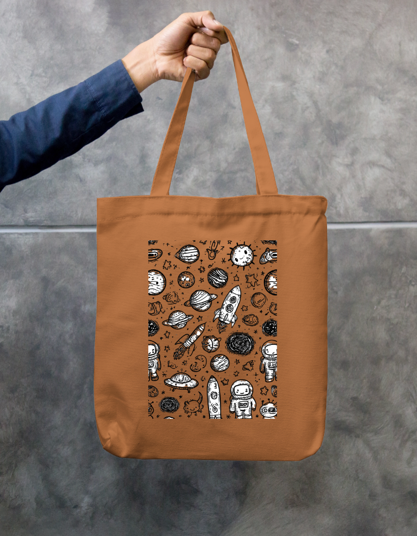 Space Exploration Tote Bag Zipper Tote Bag by @rd_digital_store