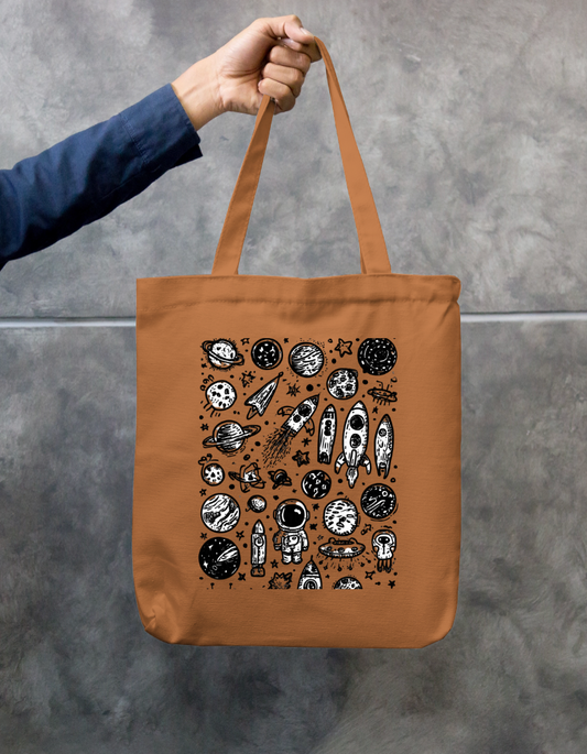 Space Exploration Tote Bag Zipper Tote Bag by @rd_digital_store