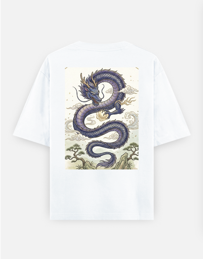 Pearl of the dragon Oversized T-shirt (Back print) by @rashmittabaruah