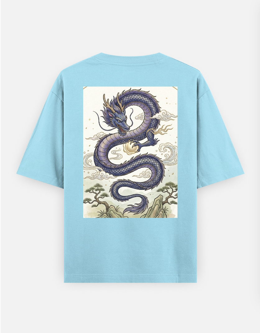 Pearl of the dragon Oversized T-shirt (Back print) by @rashmittabaruah