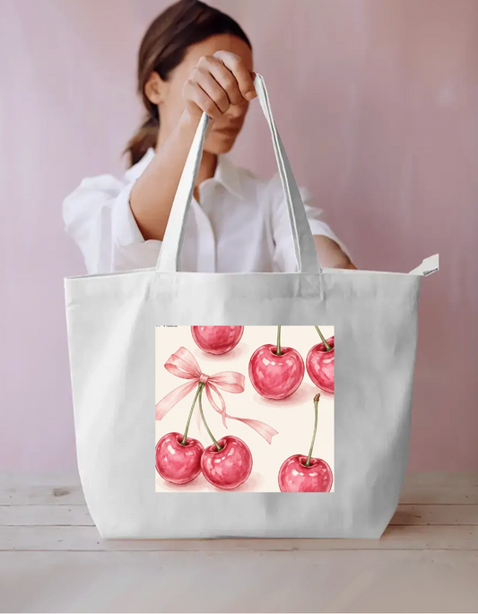 Cherry 🍒 Everyday Large Tote Bag by @dishita_00008