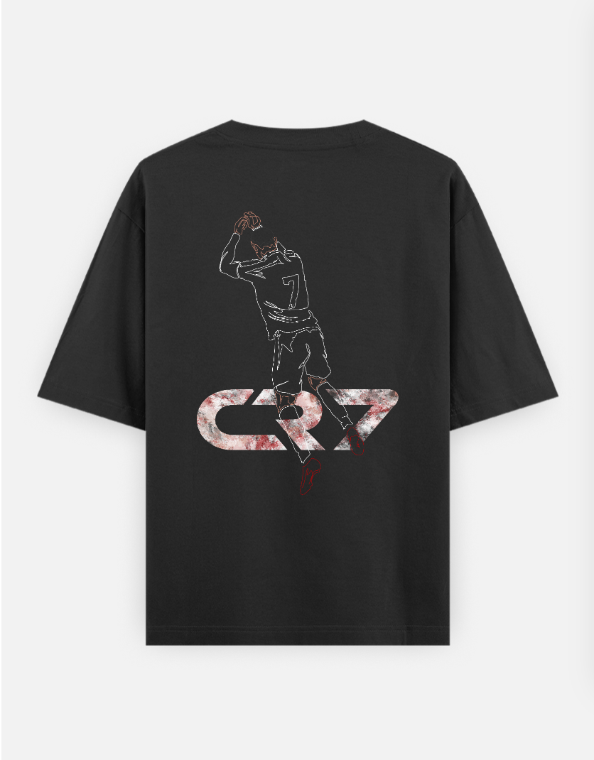 CR7 Back print Oversized T-shirt (Back print) by @sarangdhar_by_kunal