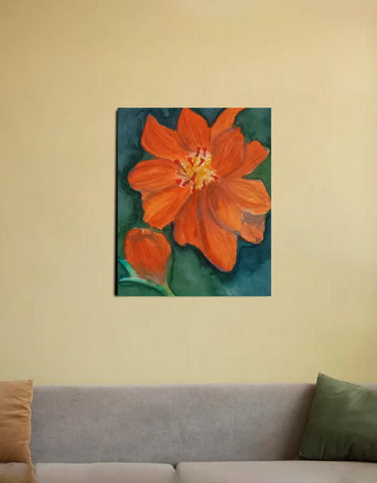 Orange in bloom 16"x20" Canvas Poster by Vaishali C