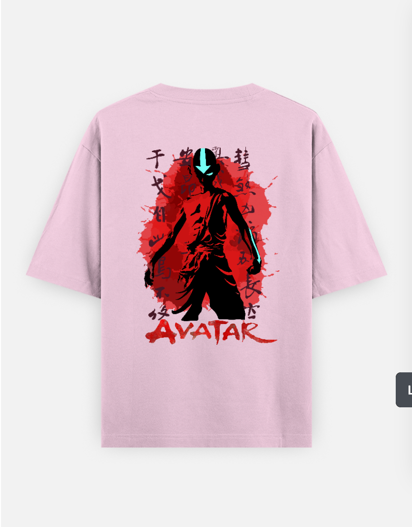 Aang: The last Airbender Oversized T-shirt (Back print) by @sarangdhar_by_kunal