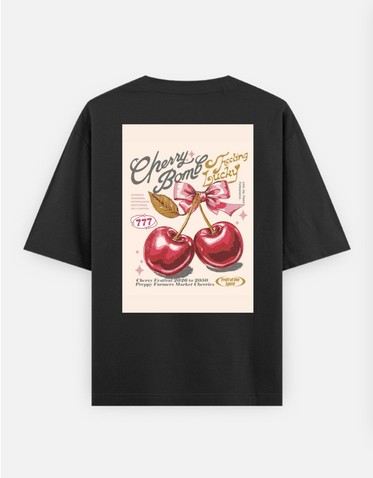 Cherry Oversized T-shirt (Back print) by Snow