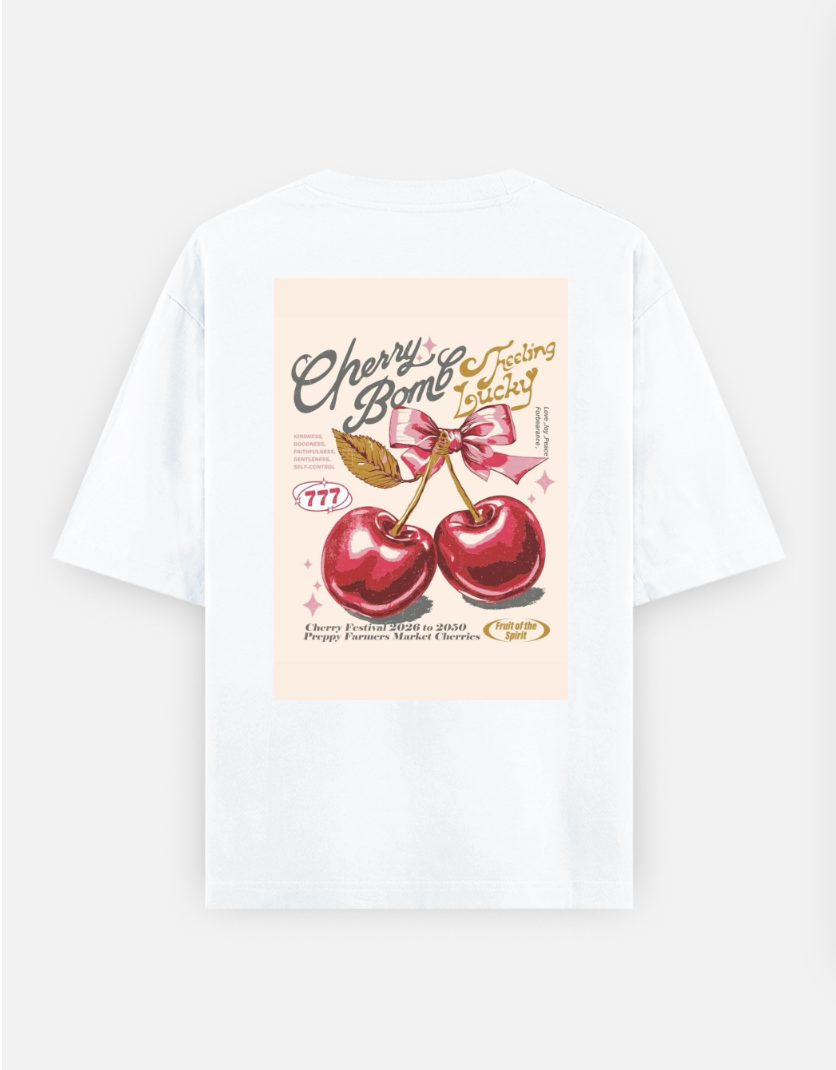 Cherry Oversized T-shirt (Back print) by Snow