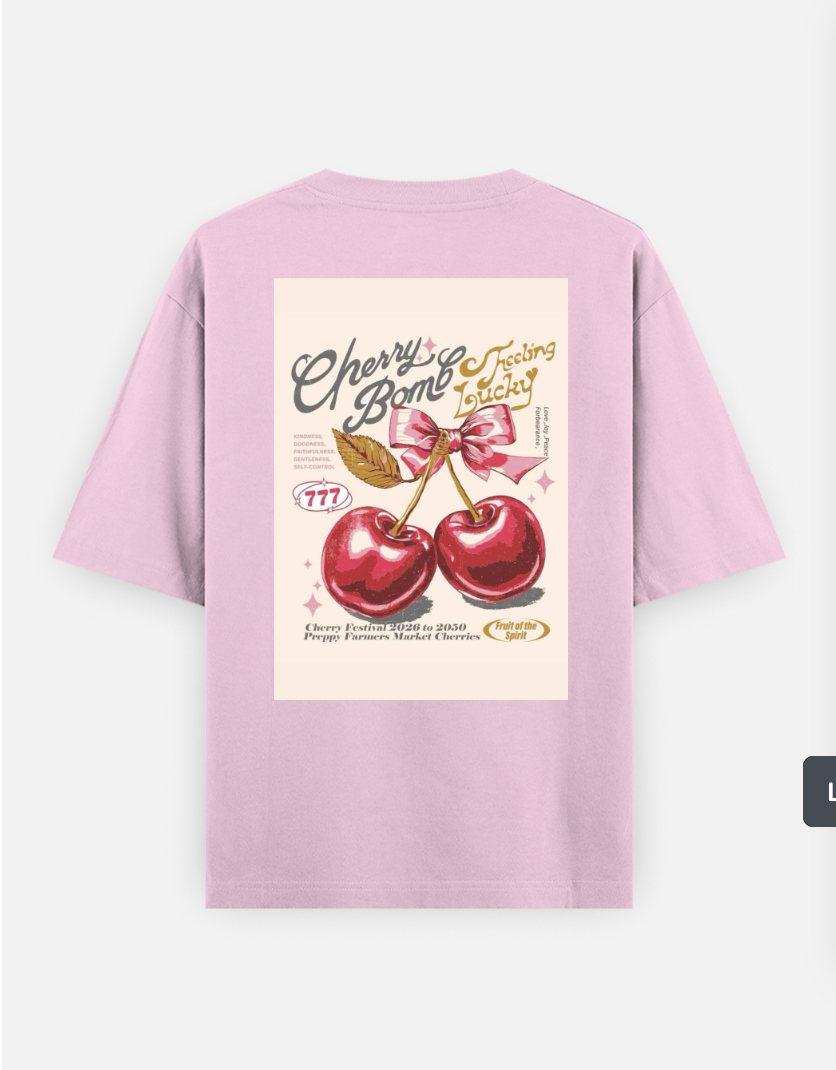 Cherry Oversized T-shirt (Back print) by Snow