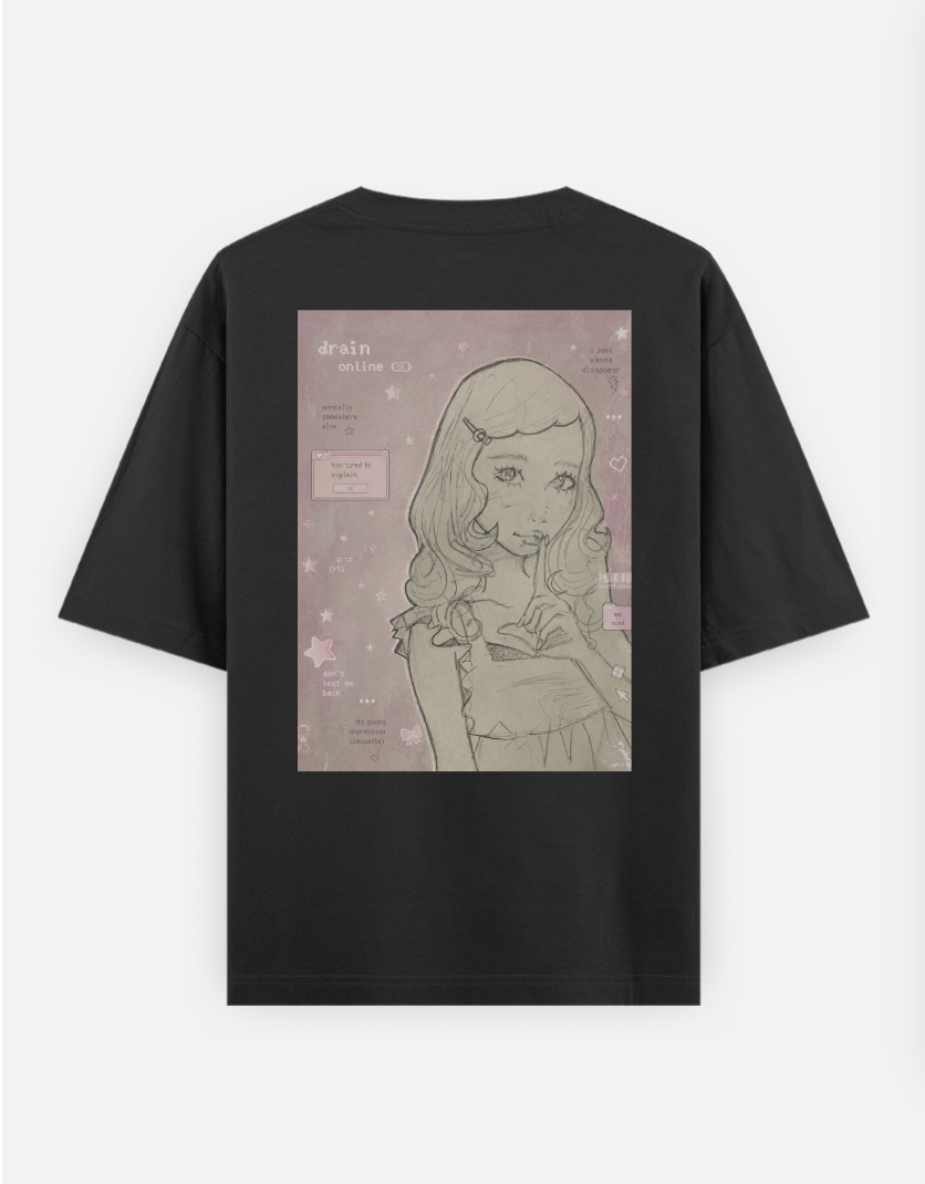 Soft girl syndrome Oversized T-shirt (Back print) by Tamarind