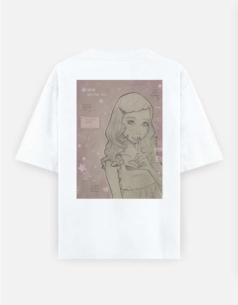Soft girl syndrome Oversized T-shirt (Back print) by Tamarind