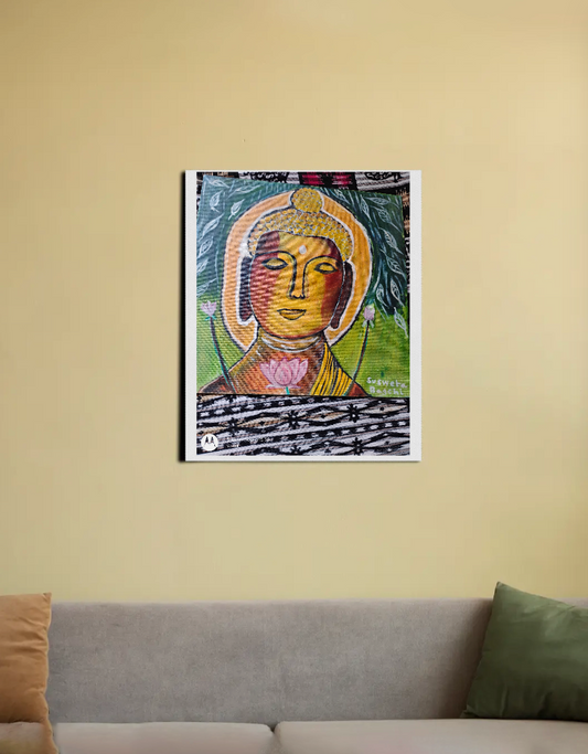 Beautiful Buddha painting 16"x20" Canvas Poster by Susweta Bagchi