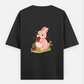 Cute pinky bunny Oversized T-shirt (Back print) by Vedhika