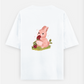Cute pinky bunny Oversized T-shirt (Back print) by Vedhika